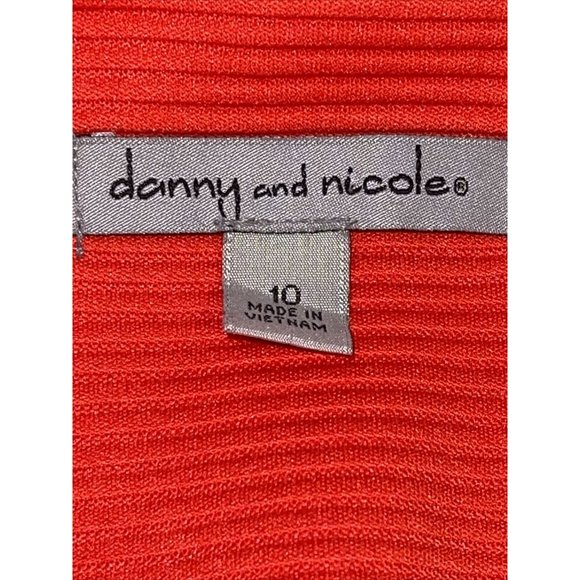 Danny and Nicole Woman's Ribbed Striped Bright Orange Shoulder Pad Blazer Sz 10 - Picture 7 of 7